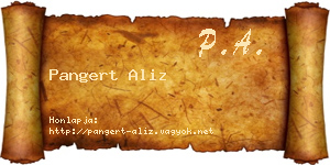 Pangert Aliz névjegykártya
